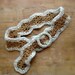Crochet Boho Wrap Belt, Tan and Off-White