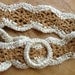 Crochet Boho Wrap Belt, Tan and Off-White