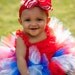 Full SEWN Adorable 4th of July Red White and Blue Tutu and Headband Set NB-24 months