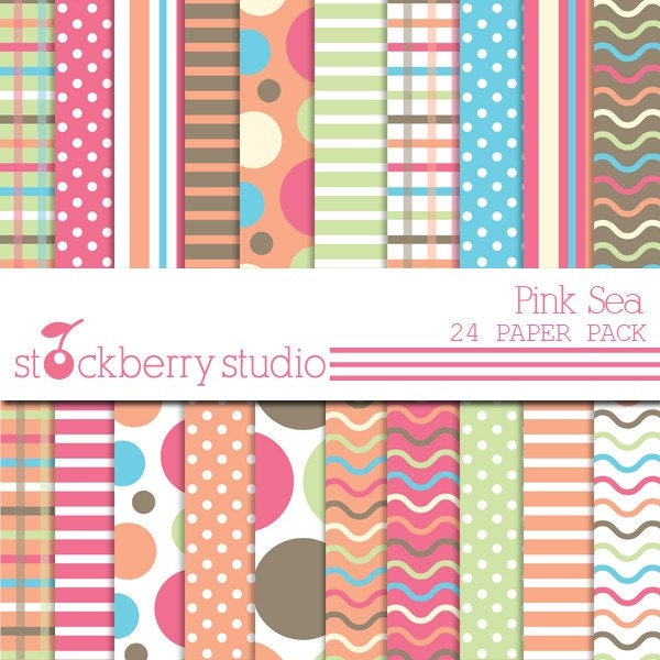 Pink Sea Digital Scrapbooking Paper Pack Il_170x135