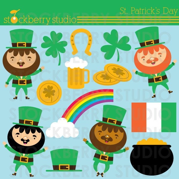 St Patrick's Day Clipart Personal and Commerical Use Clipart Set - Instant Download Il_170x135