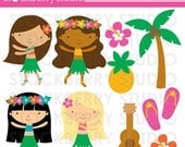 Hula Girls Personal and Commercial Use Clipart Set Il_170x135
