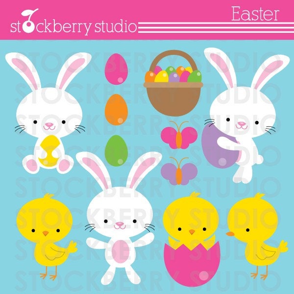 Easter Personal and Commerical Use Clipart Set Il_570xn