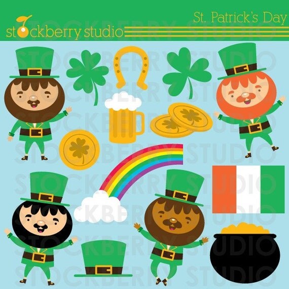St Patrick's Day Clipart Personal and Commerical Use Clipart Set - Instant Download Il_570xn