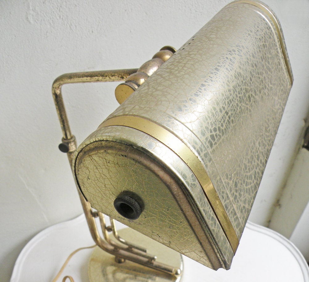 SALE Glorious Art Deco Style Vintage Brass Desk Lamp
