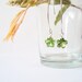 Green Flower Dangle Earrings - Romantic Bright Crystal Hooks, Long Hoops, Flower Rhinestone, Drop Earrings