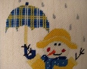 Free Shipping  Etsy  - Hand Needlepointed Snowman Decorative Pillow