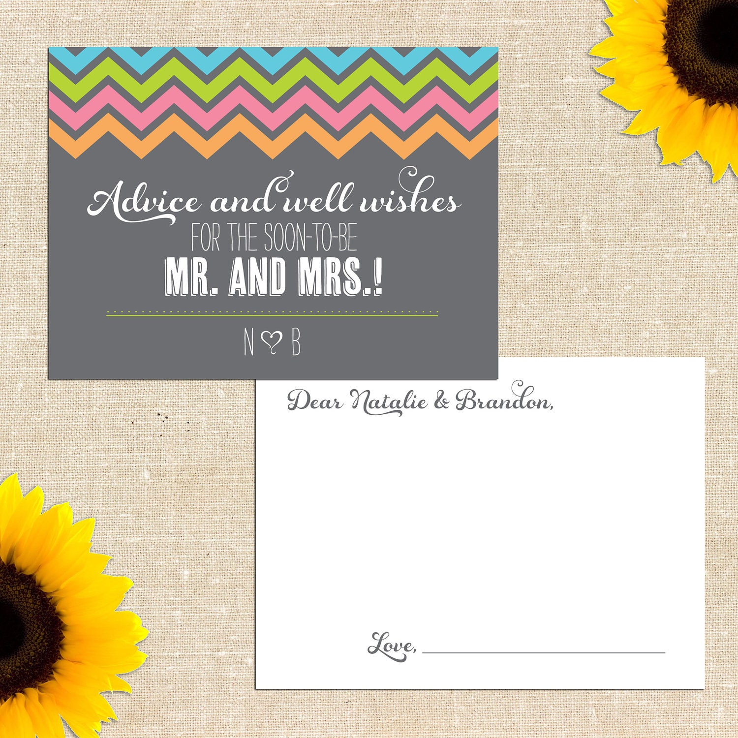 Chalkboard Advice for the Bride and Groom Cards DIY PRINTABLE