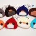 Pudding Bird Plushie Keychain kawaii stuffed toy bag charm in soft blue fleece Penguin Pigeon Crow Turkey Chicken Robin Duck or Bluejay