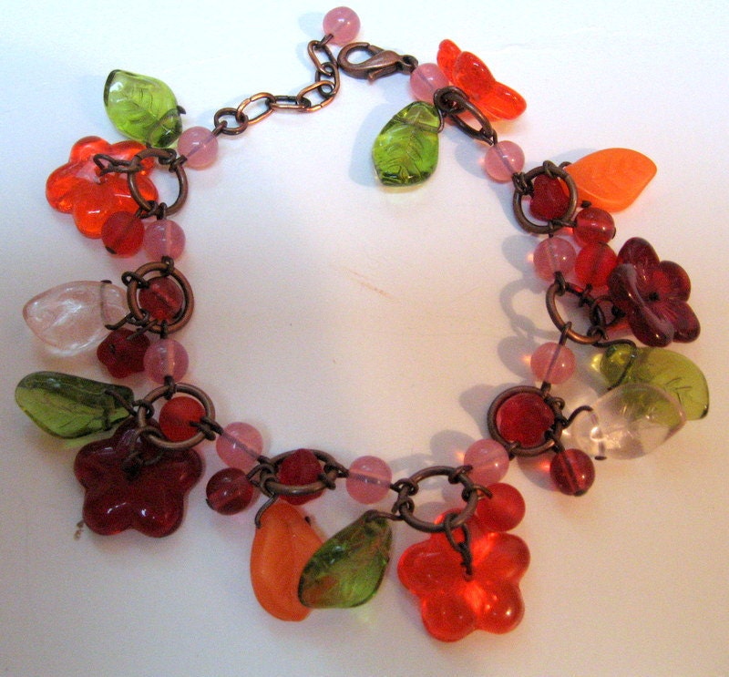 Vintage Bracelet Czech Bohemian Glass Beads