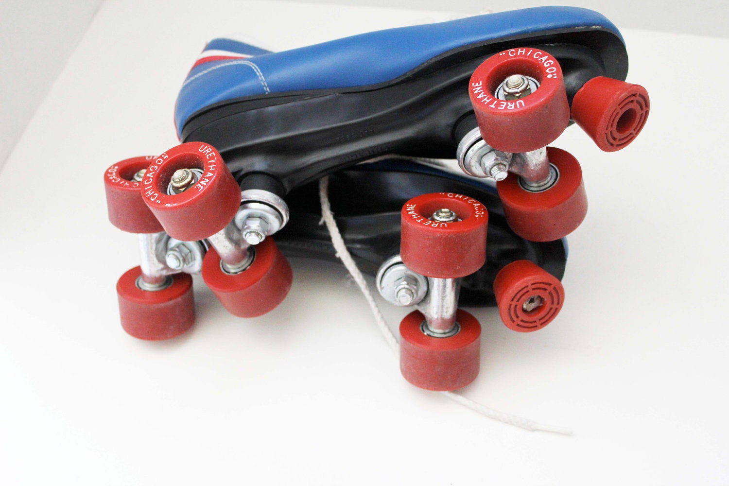 Old School Roller Skates in Red, White and Blue