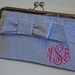 Monogrammed Seersucker Clutch - Small Wrap Bow, Bridesmaids gift