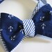 Seersucker and Anchors Bow Tie