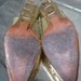80s clear lucite wedge gold lion heels