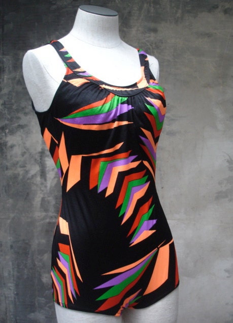 80's neon triangle swimsuit