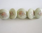 Ceramic Drawer Knobs, Vintage, Set of 5
