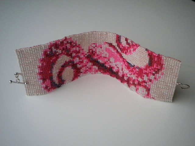 Pink Octopus Tentacles Bracelet - Beadwork