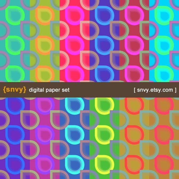 Digital Paper Pack (Set of 12 Papers) for Scrapbooking, card making, invitation, photo cards - Personal and Commercial Use - 100001A