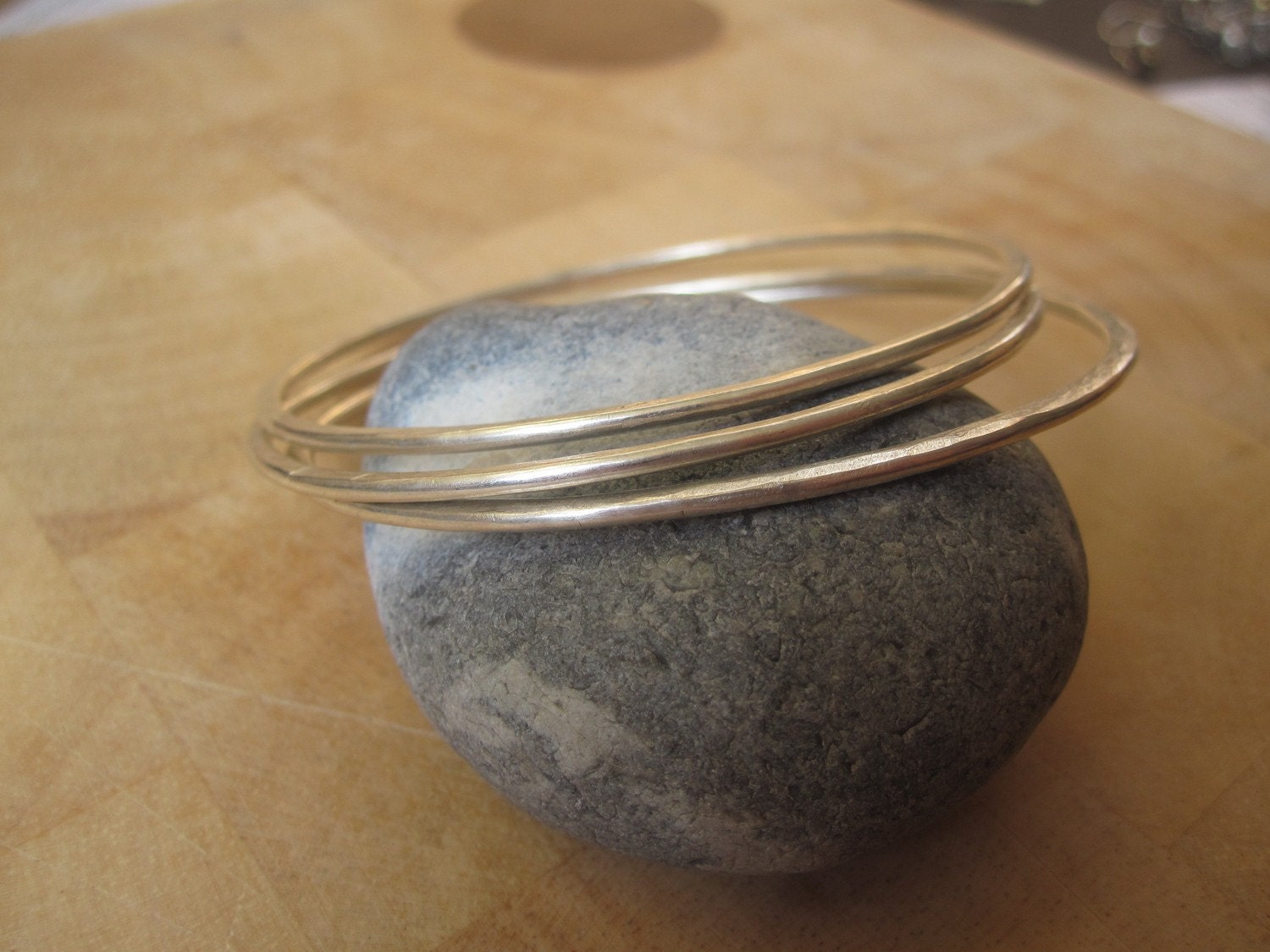 Set of 3 sterling silver bangles