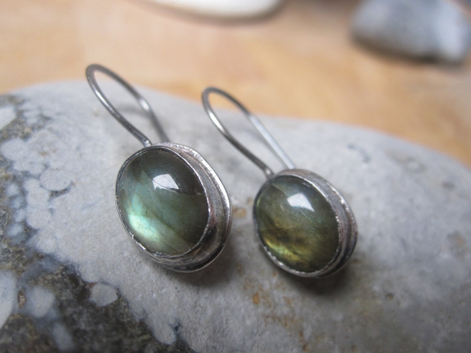 Labradorite and silver earrings