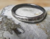 Simple oxidised hammered ring, made to order in your size