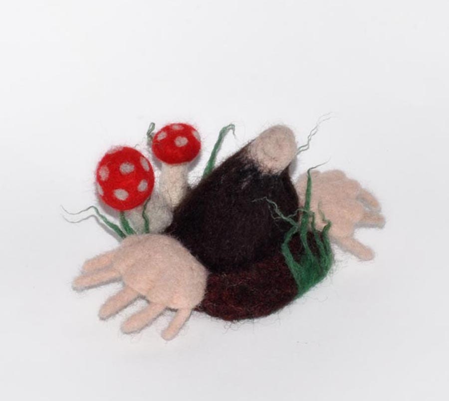 Felt Mole Brooch