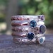 Birthstone Stacking Ring, Family & Mother's Ring, 5 Stacking Sterling Silver rings with gemstones, Birthstones, Sterling Silver, custom made
