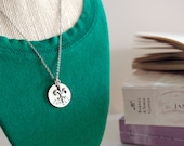 Personalized Hand Stamped Metal Necklace with Charm- Family - Fleur de Lis - Necklace