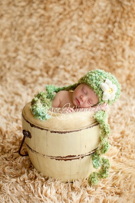 PDF Instant Download Easy Crochet Pattern No 207 Daisy Hat and Photography Prop Sizes preemie, newborn, 0-3, 3-6 months