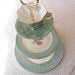 Alice & the Tiffany Box, Vintage China Aqua Blue Cupcake Stand or 3 Tier Cake Plate for High Tea, Birthday Party or Spring Garden Wedding
