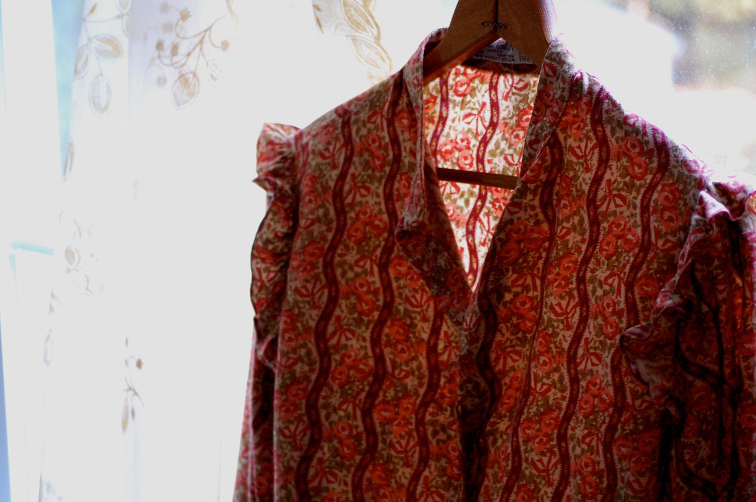 Vintage Floral Button-Down Blouse