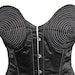 Black Satin Madonna Cone Bra Corset Top
