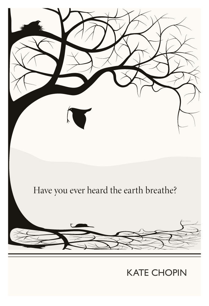 Illustration, Kate Chopin Quote, Fine Art Prints, Art Posters, Giclee Print Poster, Literary, Book Art Drawing