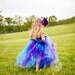 Snazzy Peacock Tutu Dress with matching rose hairbow......Great for Weddings,Birthdays,photo props and dress up