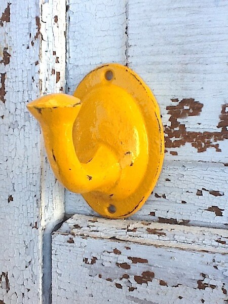 Marigold Wall Hook-Rustic-Vintage Inspired-Bright Cast Iron- Metal Wall Decor -Shabby Chic - Summer Decor-Garden Hook-Bathroom Fixture