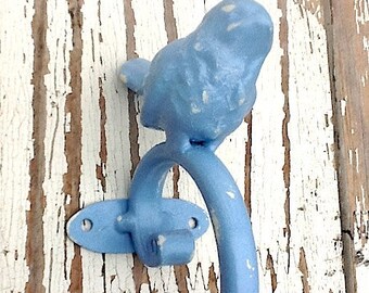 Bird Wall Hook-Rustic Bird Vintage Inspired Metal -Periwinkle Blue Hanger- Farmhouse Cottage- Garden-Spring Home Decor-Bird Hook