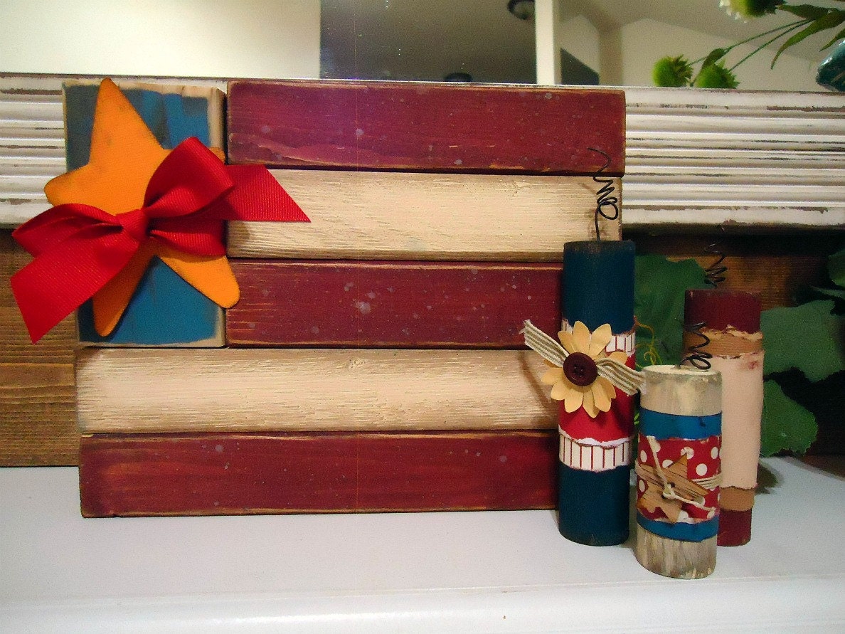 Wood Flag and Fireworks Kit-UNFINISHED