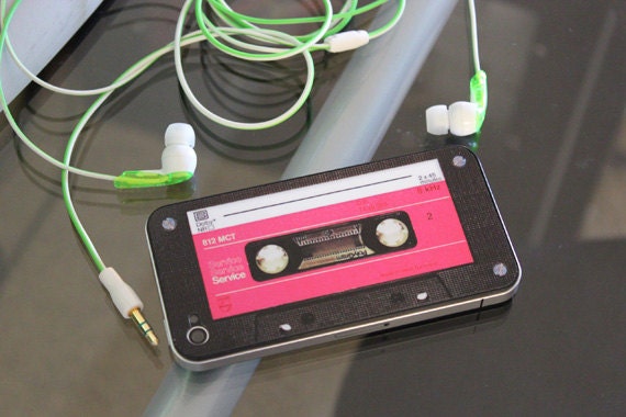 Pink Cassette Decal for iPhone 4 and 4S