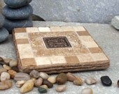 Stone and Metal - Mosaic Trivet - Candle Plate