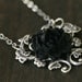 Victorian Black Rose Ring in Silver