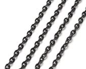 Gunmetal Chain, Necklace Bracelet 12 Feet Nickel Free Unfinished Flat Cable Link 5x3.5mm A11-005