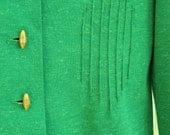 Vintage Leslie Fay Bright Green Knit Blazer with Diamond Stitching Sz sm/med