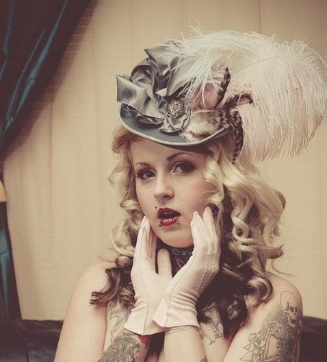 Jer Velvet victorian style ladies ridding hat
