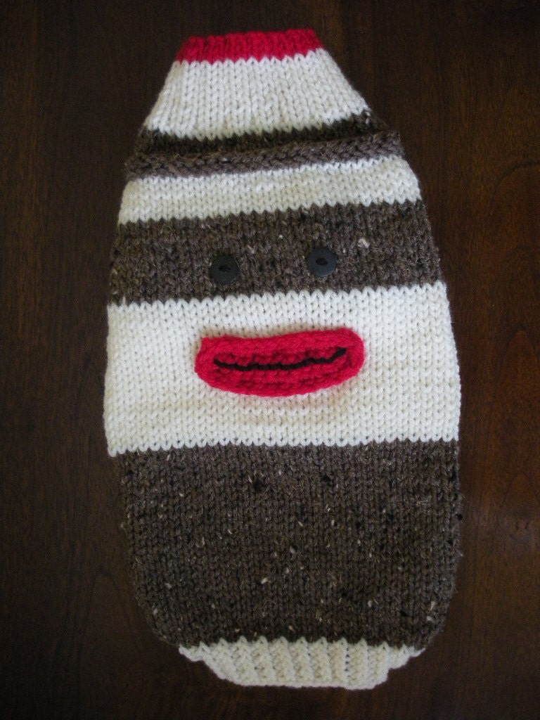 Reserved for Jesse - Sock Monkey Dog Sweater - Medium