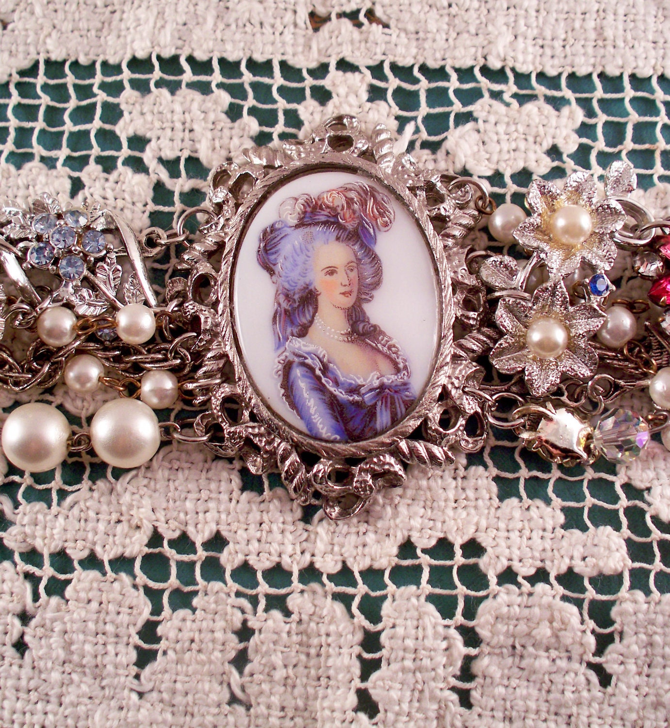Let Them Eat Cake Repurposed Vintage Jewelry Bracelet