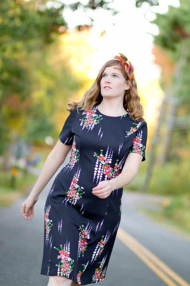 geometry and flowers "" dayglo mini-dress