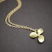 Single Orchid Necklace Gold- Triple Leaf Orchid Flower Necklace