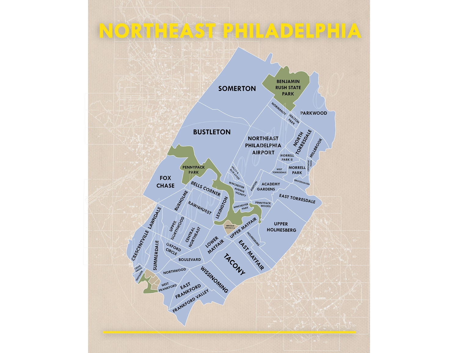 Northeast Philadelphia Neighborhoods Map