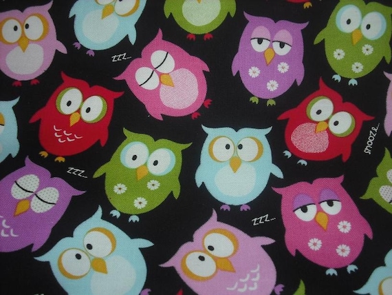 SALE owls Matching set Reversible tote bag and makeup bag with coin bag
