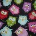 SALE owls Matching set Reversible tote bag and makeup bag with coin bag